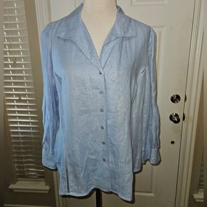 Carlisle linen long sleeve blouse size 18